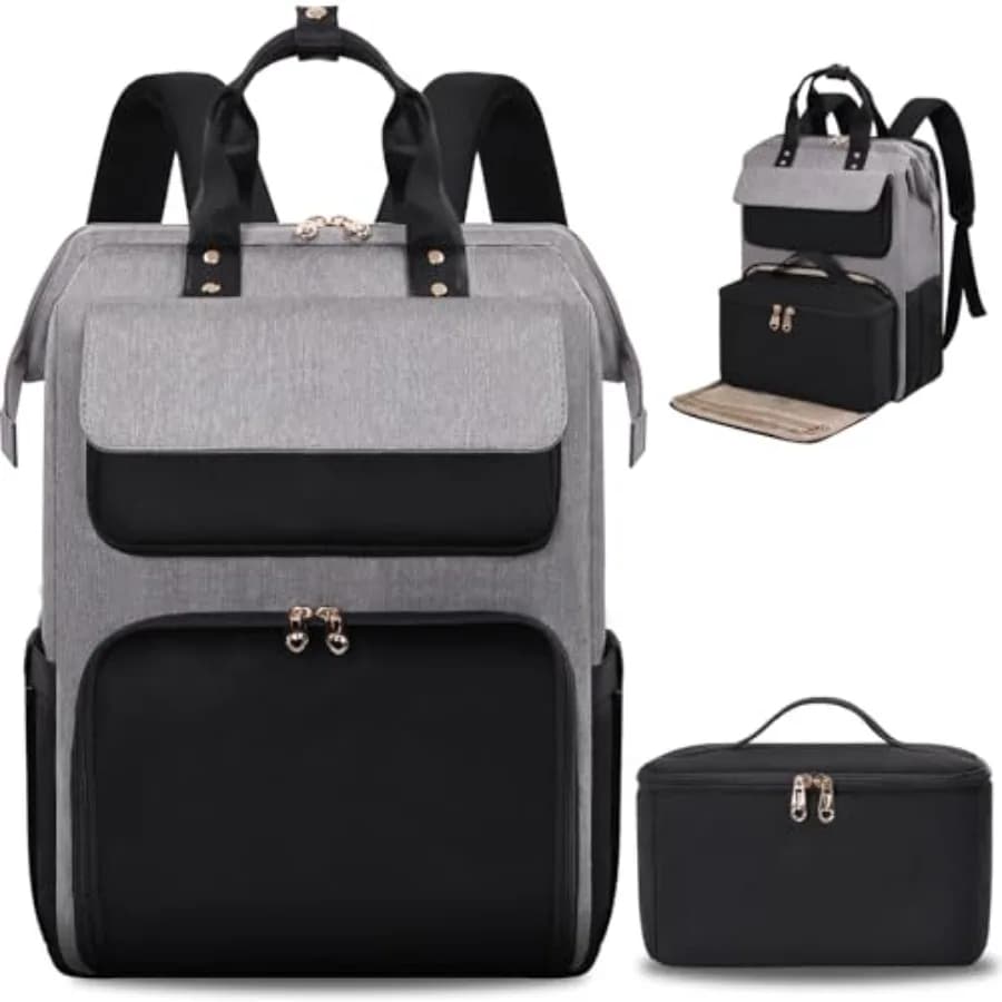Lunch Backpack for Women, Laptop Backpack with Insulated Cooler Lunch box, Nurse Backpack for Teacher Work Travel College Picni