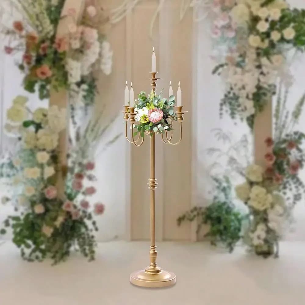 50 Inch 5 Arm Floor Candle Candelabras Candle Holders,Candle Stands,Wedding Table Centerpieces,Wedding Candelabras For Birthday