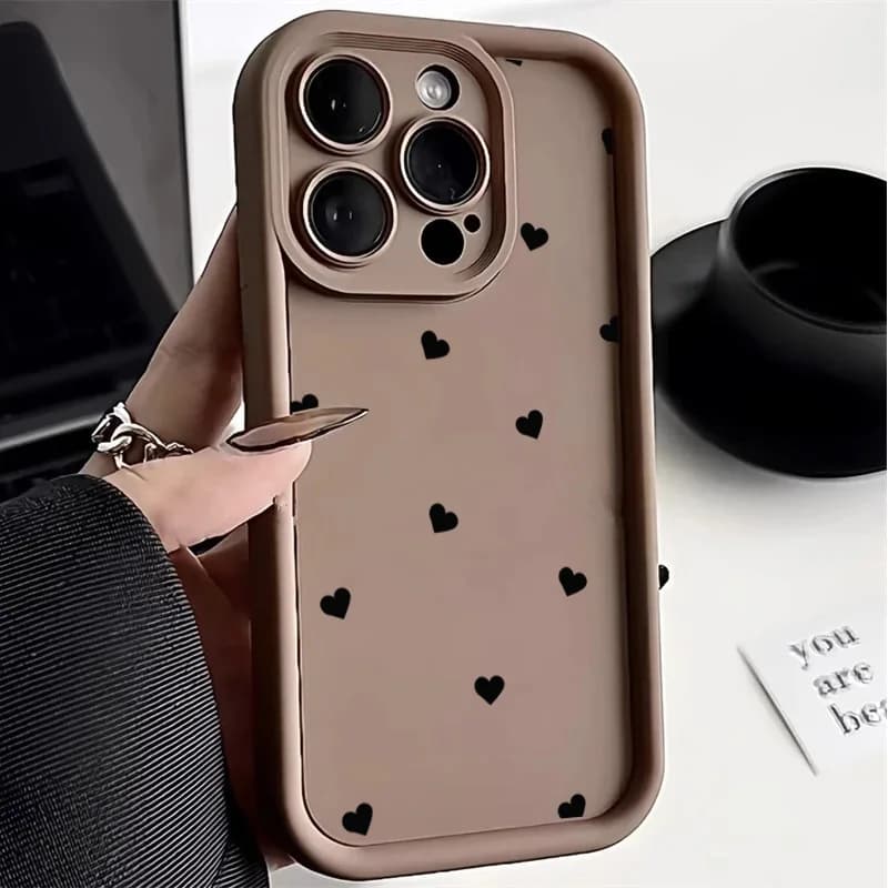 Cover per Xiaomi Redmi Note 15 14 13 12 Pro Plus 12S Redmi 15C 15 14C 13C 12C 10C A5 in Silicone Nero con Cuore - Nuova Collezione