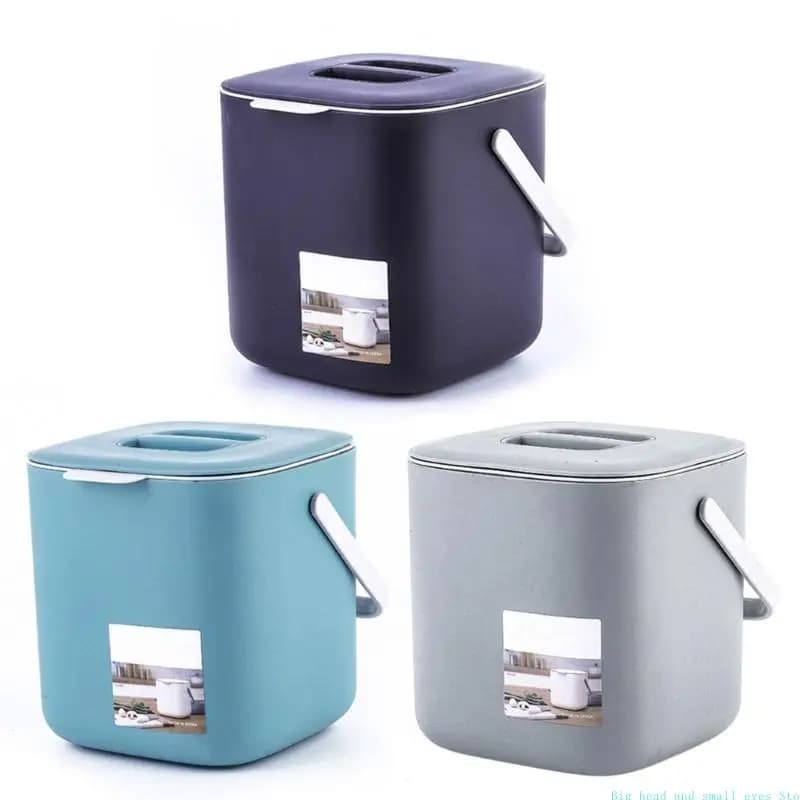 per bidone del compost creativo a 2 livelli con manico scolapiatti per compost bidone per il riciclaggio dei rifiuti per scarti interni compost container
