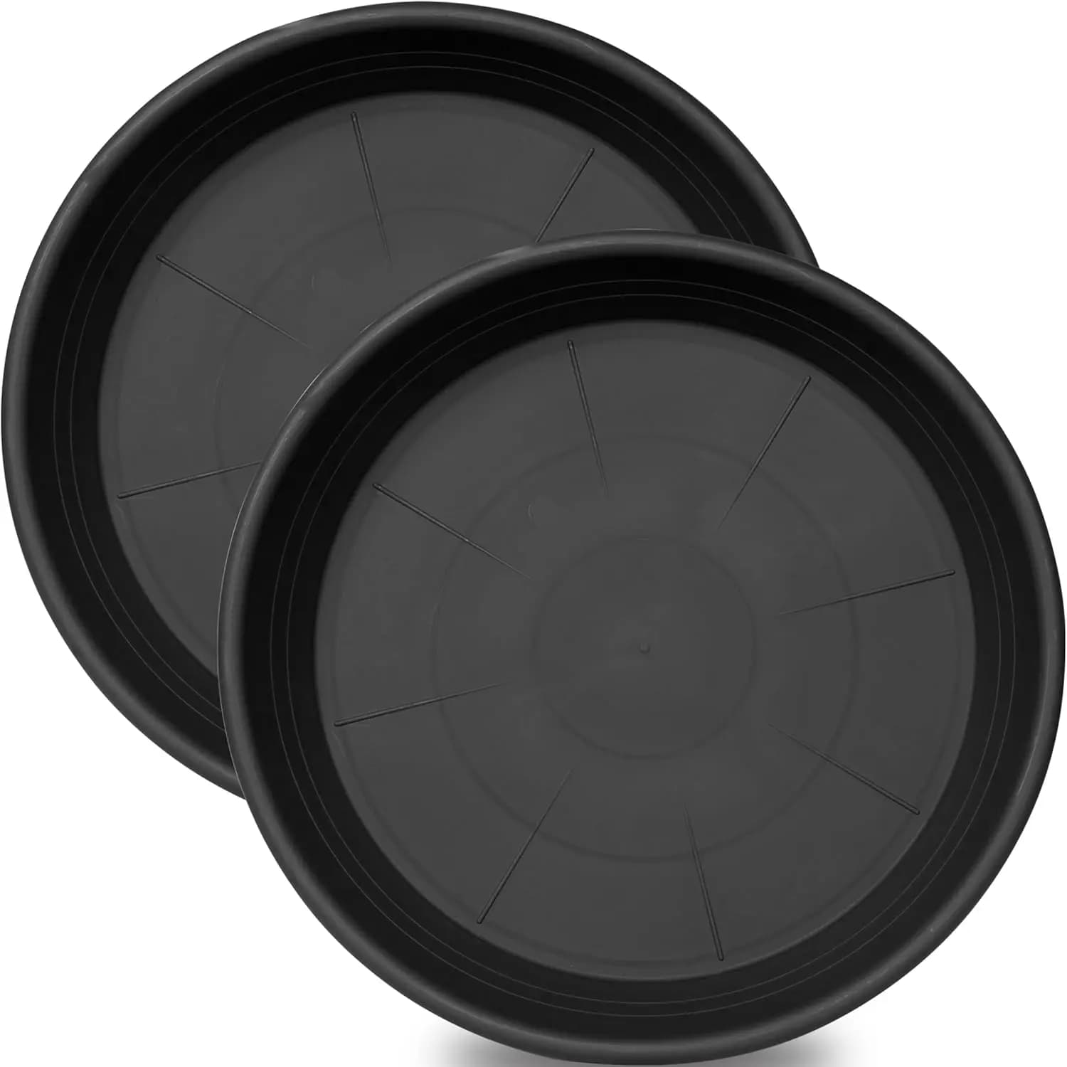 Pack of 2 extra large 22 inch subvases, 3.4 inch extra deep plant trays, garden bird bath tubs, plastic trays for indoor plants