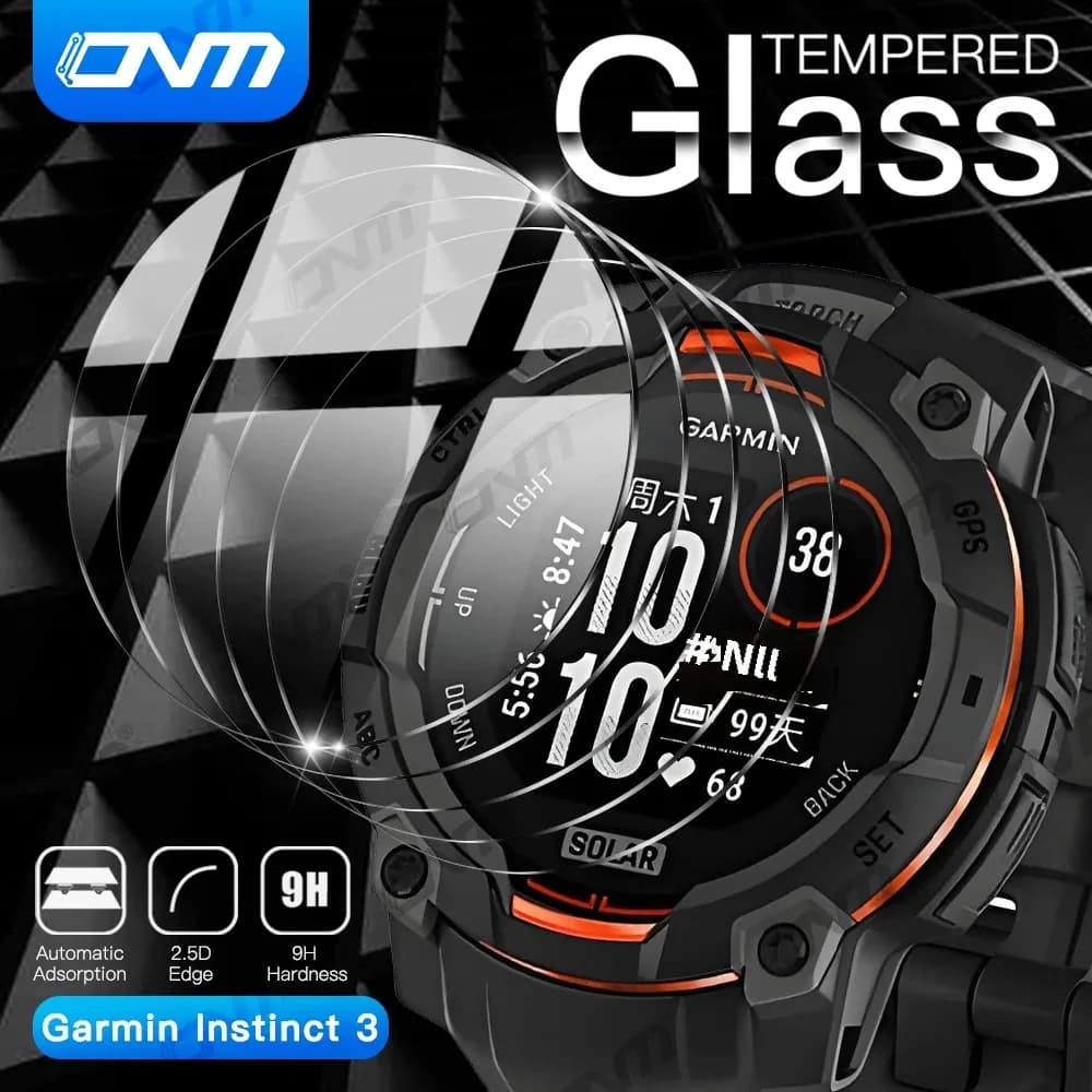 Vetro temperato per Garmin Instinct 3 AMOLED SOLAR 50mm 45mm Protezione schermo in vetro 9H Premium HD Pellicola antigraffio Accessori