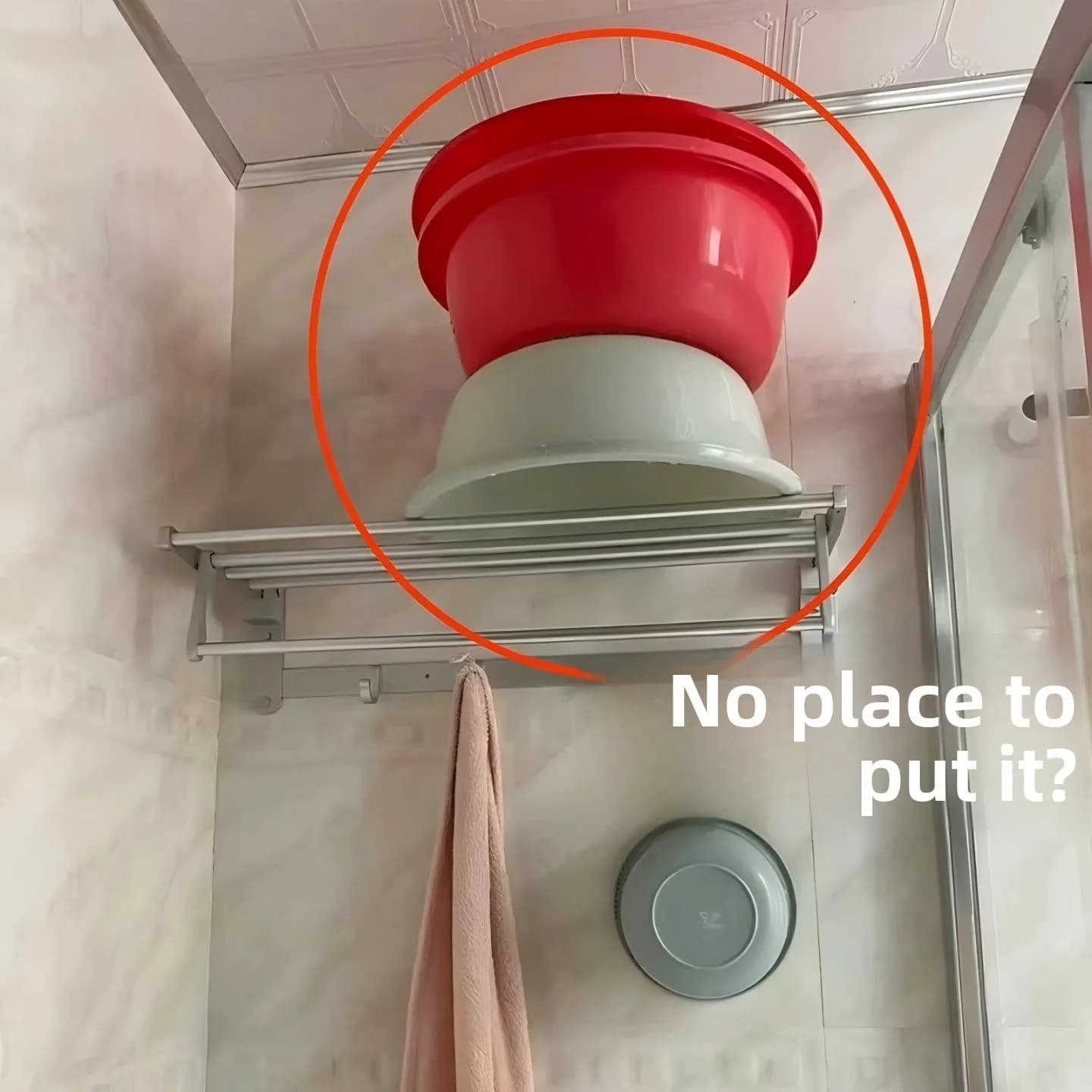 Bondang Wall-Mounted Bathroom Sink Storage Rack Suction Cup Expandable No-Drill Aluminum Hanging Shelf Wash Basin Organizer