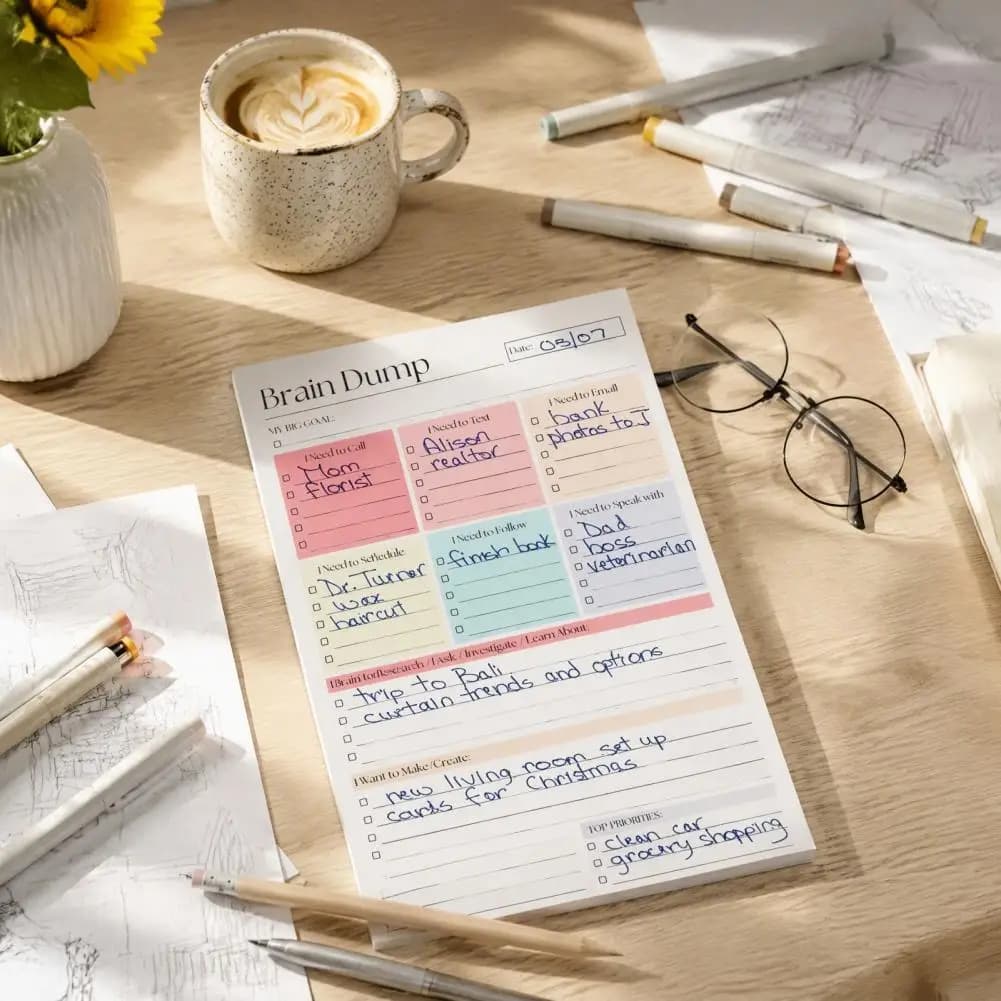 to Do List Notepad with Notes A5 Planner Notebook A5 To-do List Notebook with 50 Pages Planner Brain Dump Journal for Scheduling