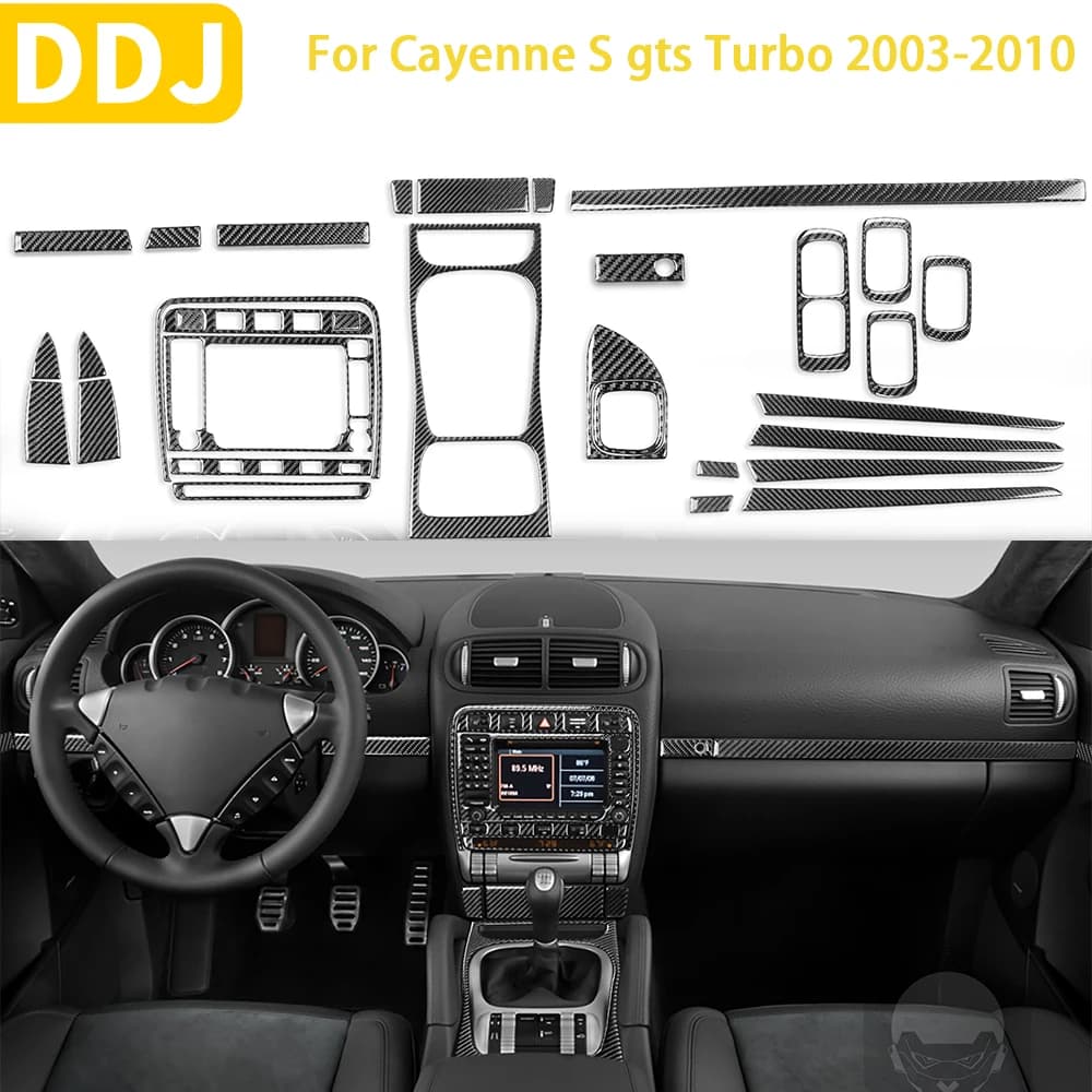 Per Porsche Cayenne S GTS Turbo 2003-2010 accessori pannello ingranaggi interni in fibra di carbonio Console centrale Trim Sticker decorazione auto