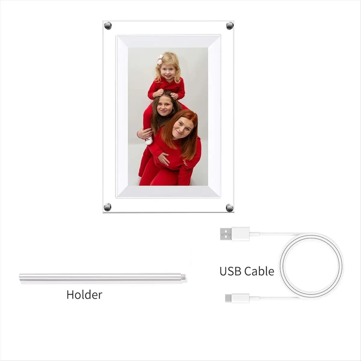 【Like】 New 7-Inch Transparent Acrylic Digital Photo Frame Video Picture Music Player Electronic Photo Frame WIFI 8G