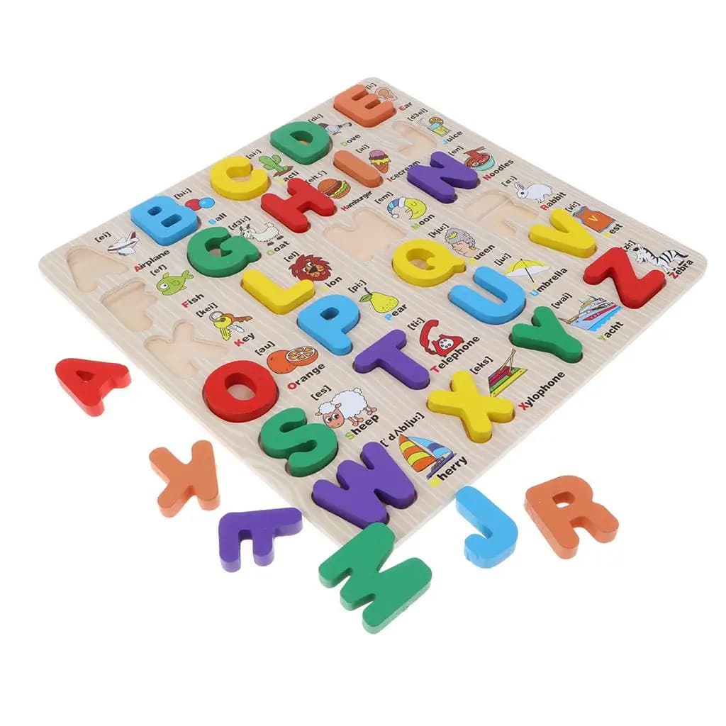 Giocattolo educativo di apprendimento del fumetto del puzzle del puzzle della lettera di legno
