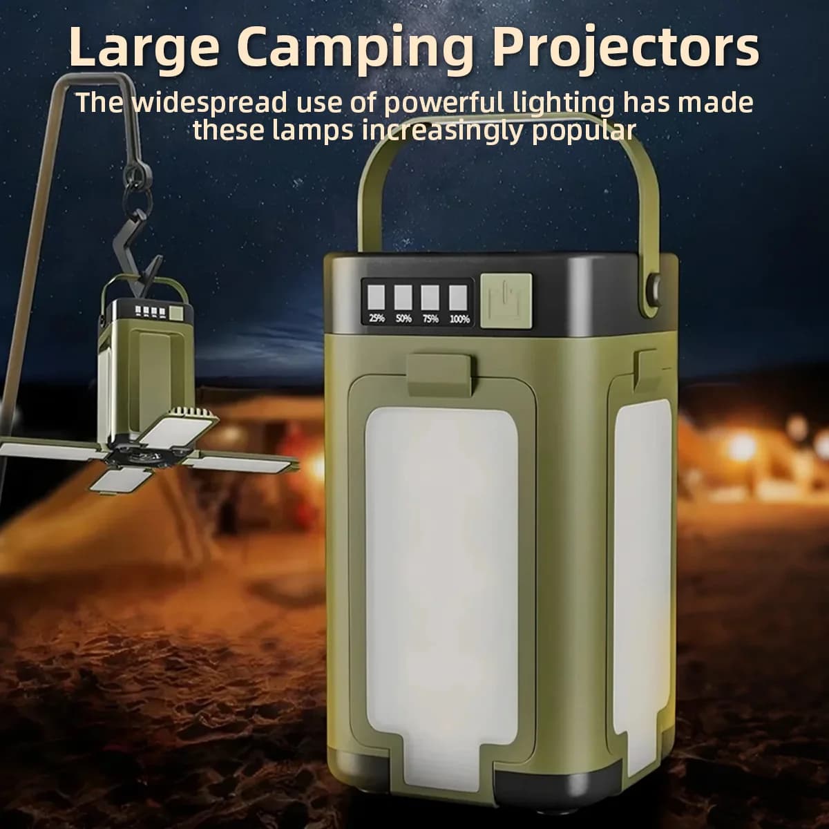 Lanterna da Campeggio Portatile a Quattro Foglie, Luce LED Ricaricabile per Tenda, Escursionismo, Uragani, Interruzioni di Corrente