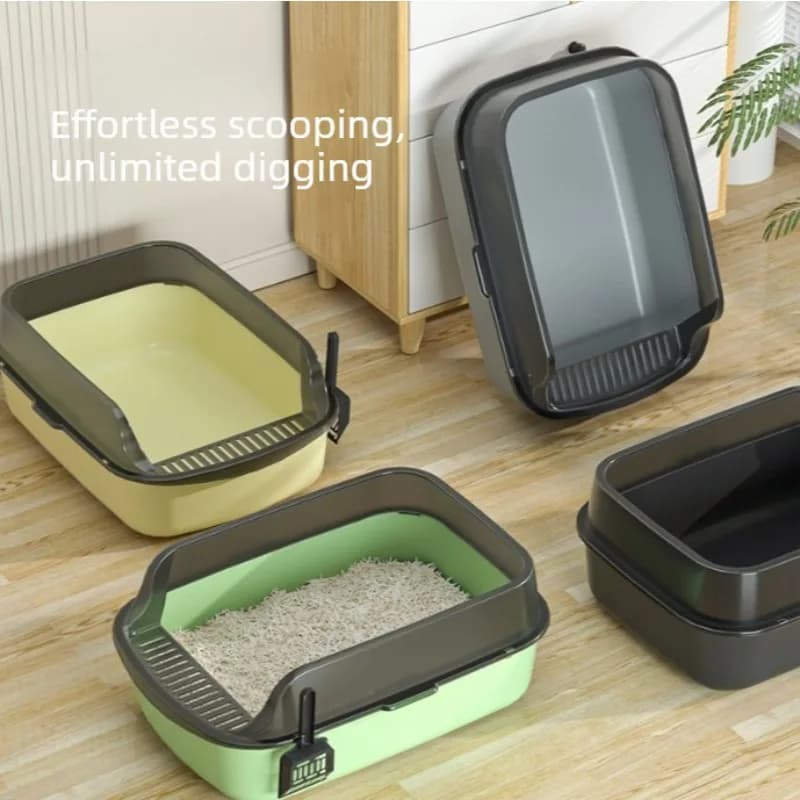Best-selling semi-enclosed cat litter box with anti-splash feature and thickened design for cat toilet. Pet supplies for pets.