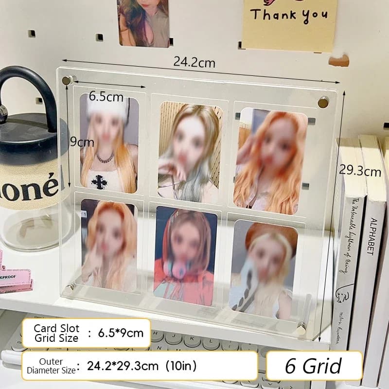 Cornice per foto in acrilico da 7/10/12 pollici Kpop Photocard Stand Idol CD Cornice per foto Protezione per carte fotografiche Cornice per esposizione Desktop Deco
