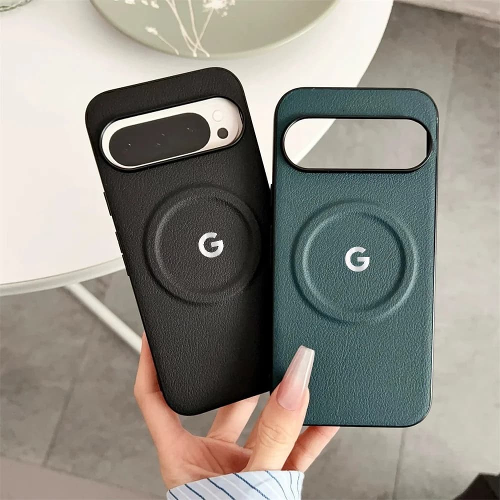 Custodia Magnetica in Pelle Vegana Business per Google Pixel 10 Pro XL 9 8 7 Pro 10A 9A 8A 7A Compatibile con MagSafe, Cover Protettiva Anti-caduta