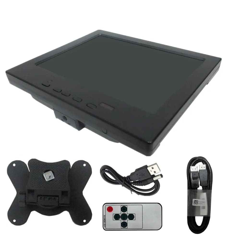 8 Inch 4:3 Table Monitor and Case Support IPS Screen Input VGA/AV/HDMI for Laptop Raspberry Pi/TV Box Mini Computer