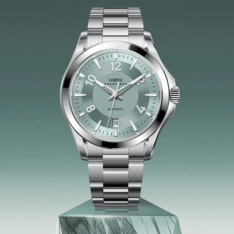 LOBINNI Design Originale Orologio da Uomo in Acciaio Inossidabile Cassa di Lusso 41,5mm Movimento Luminoso Automatico Orologi da Polso MIYOTA 8215