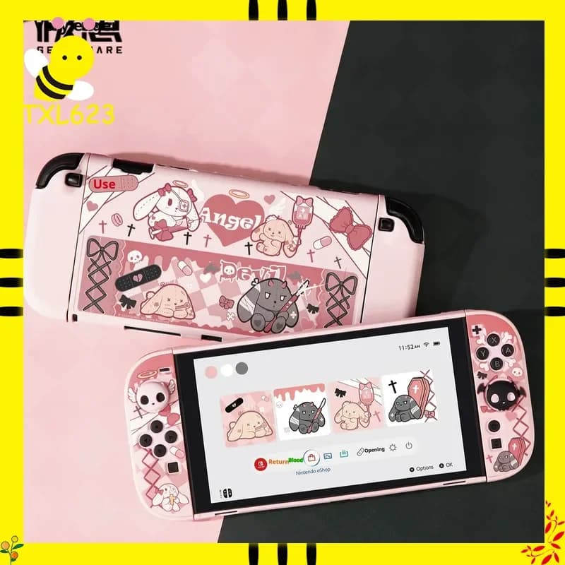 GEEKSHARE NS2 Gamers Gothic Rabbit Series Switch 2 Custodia protettiva e cappucci per joystick Set Accessori alla moda per Nintendo Switch