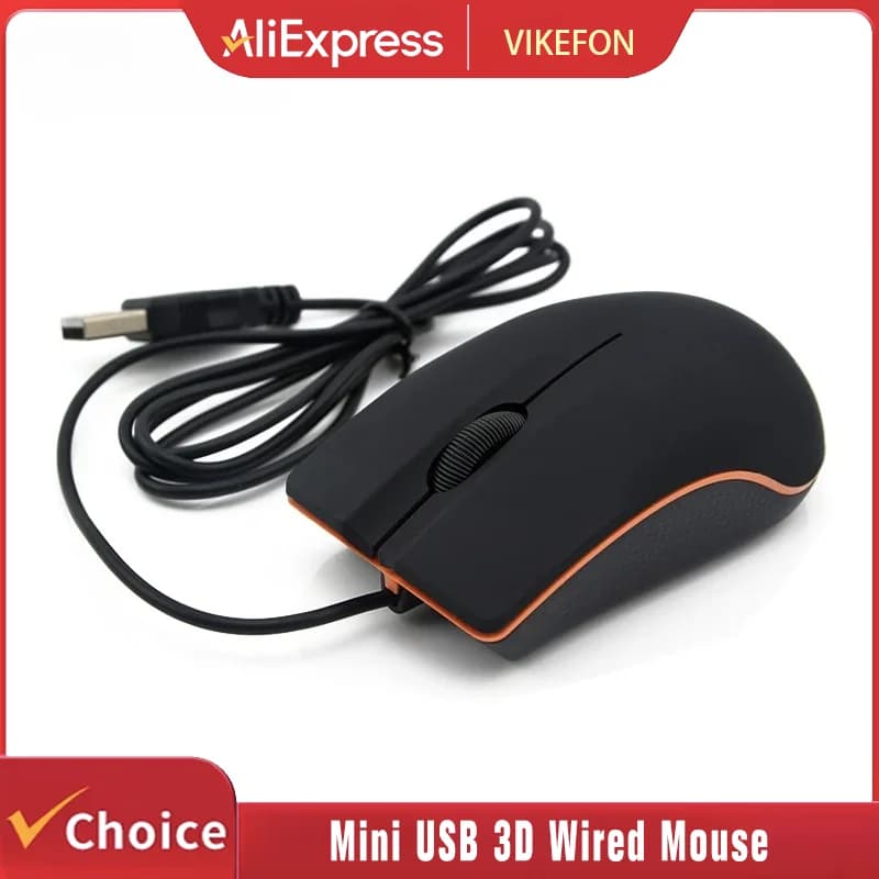 Mouse da gioco ottico cablato mini USB da 1000 DPI, mouse compatto per laptop e computer desktop