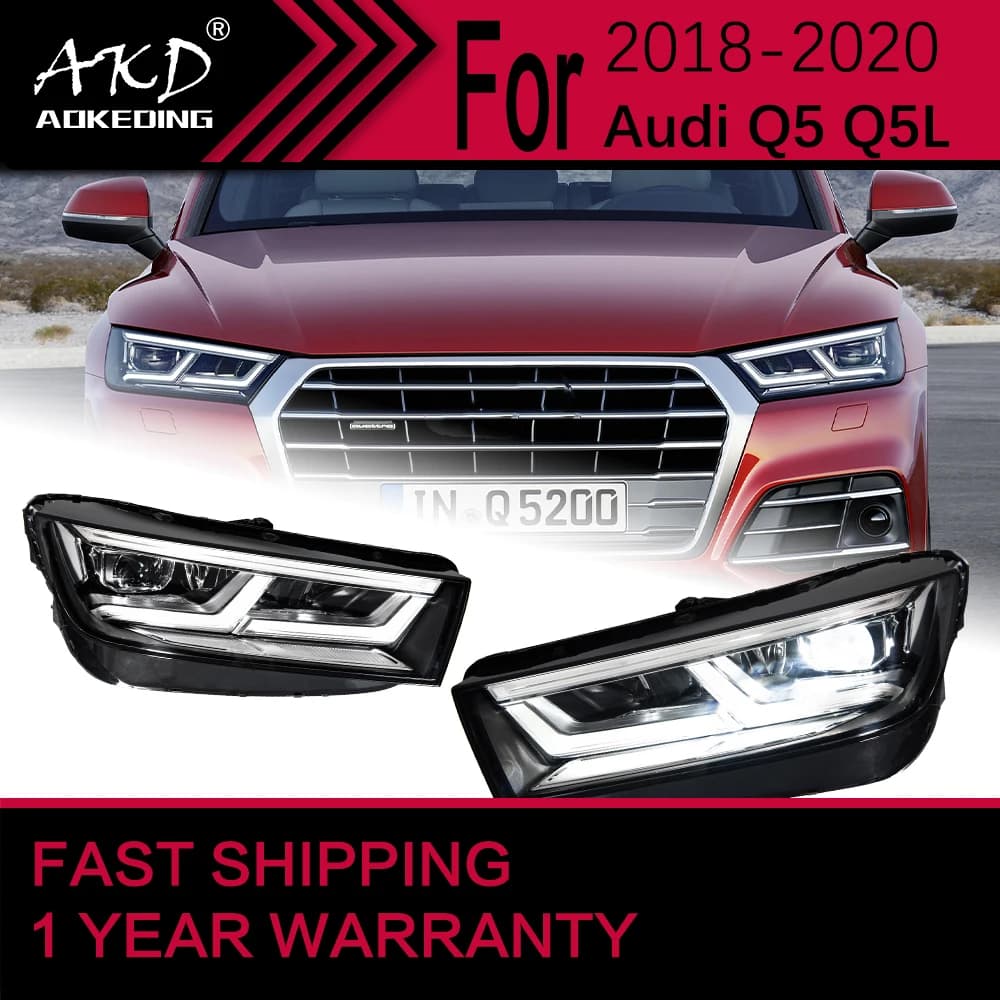 Luci per auto per Audi Q5 Q5L Faro LED 2018-2020 Q5 Lampada frontale Drl Lente per proiettore Automotive