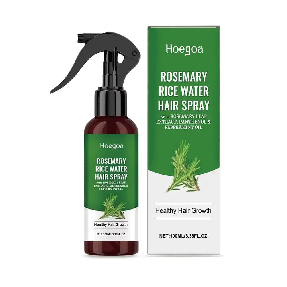 Spray per la crescita dei capelli con acqua di riso e rosmarino per uomo e donna, con menta e biotina, trattamento avanzato per il cuoio capelluto per la ricrescita dei capelli diradati
