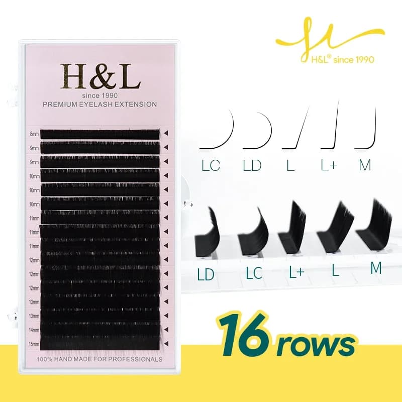 H&L DESDE 1990 Mix 8~15 mm 16 Linee Premium Visone Sintetico Naturale Estensione Ciglia Individuale Trucco Maquiagem Cilios