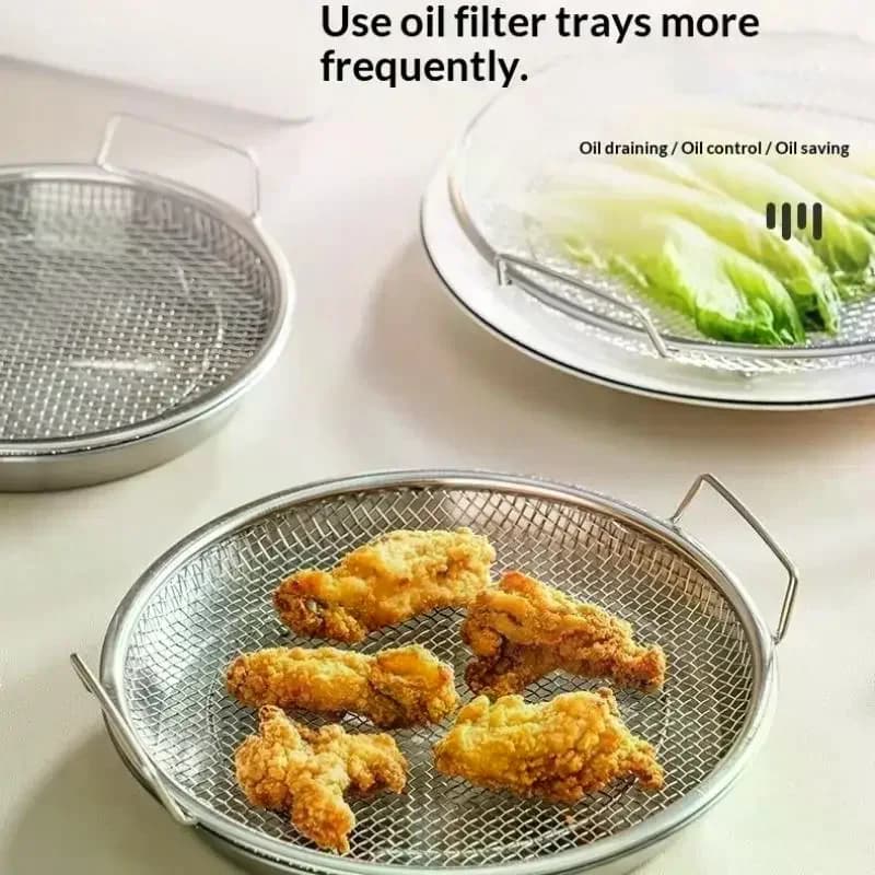2026 Tray Filter Oil Cooking Food Stainless Steel with Network, Frying School