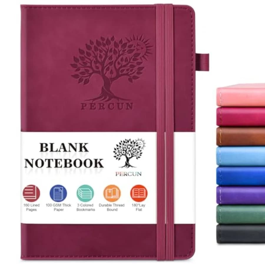 Blank Journal Ntebook for Men and Women, 160 Pages Leather Journals for Writing, Drawing Sketch Book, 5.9" x 8.5" Hardcover Ske