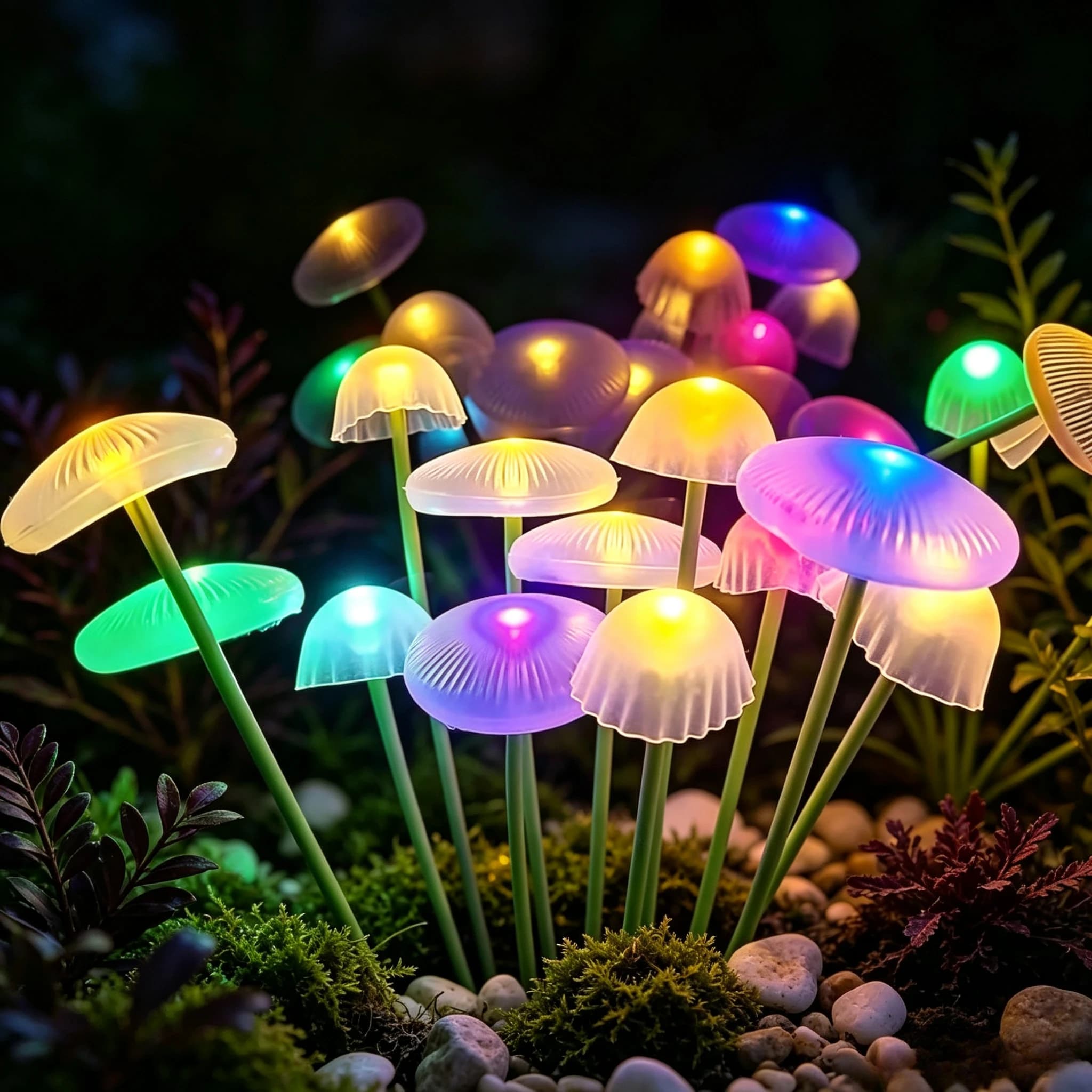 Solar Garden Lights Double Mode LED Fungus Solar Lights Waterproof Decorations Patio Street Meduse Garden Ambiance