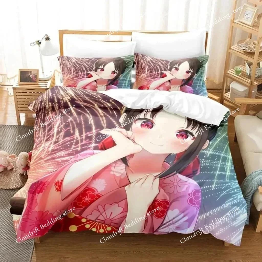 3D Print Anime Kaguya-sama Love Is War Miss Huiye Bedding Set Boys Girls Twin Queen Size Duvet Cover Pillowcase Bed Boys Adult