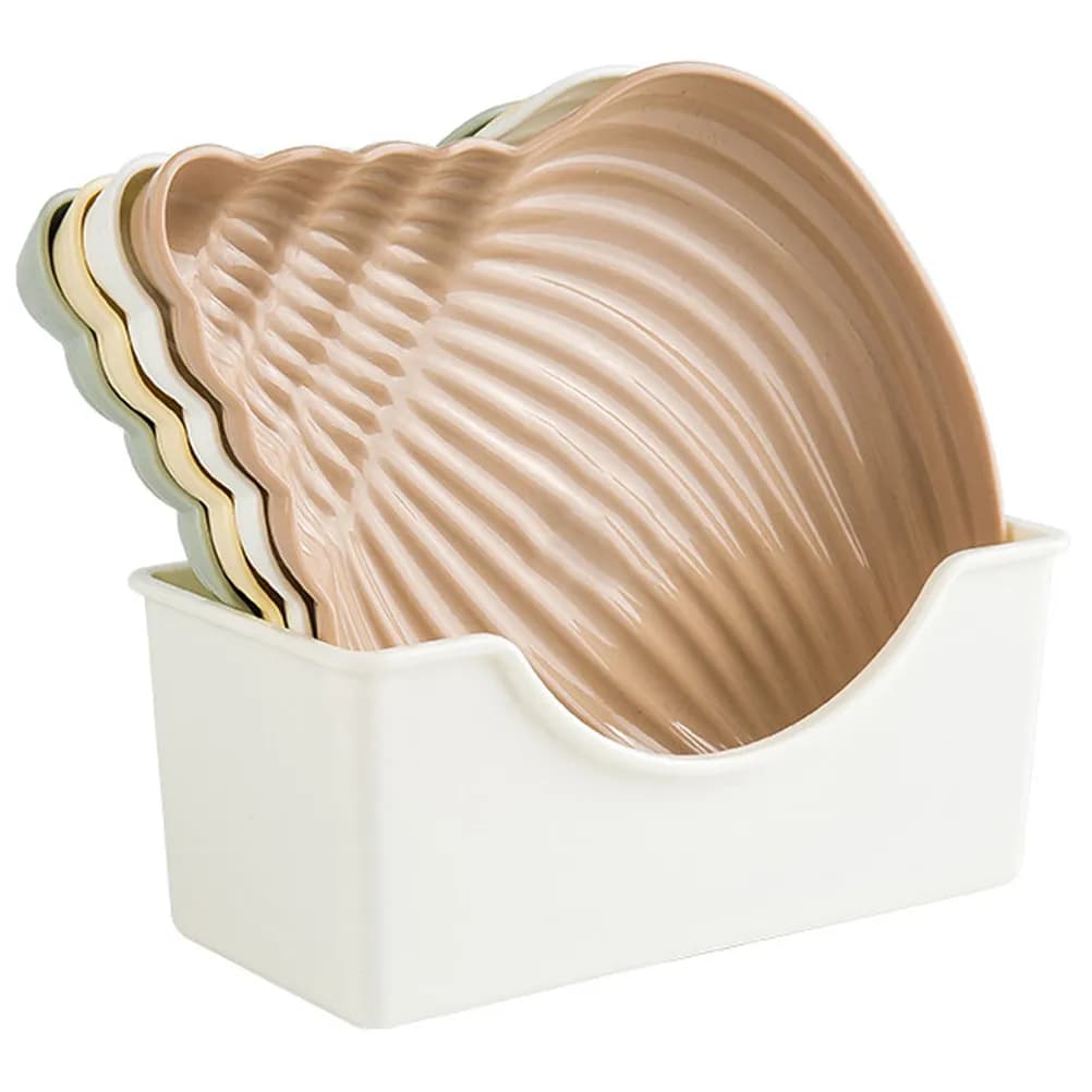 Set di Piatti a Forma di Conchiglia in Plastica, Portafrutta Secca Creativo Multiuso, Piatto Decorativo per Servire Noci, Caramelle e Biscotti