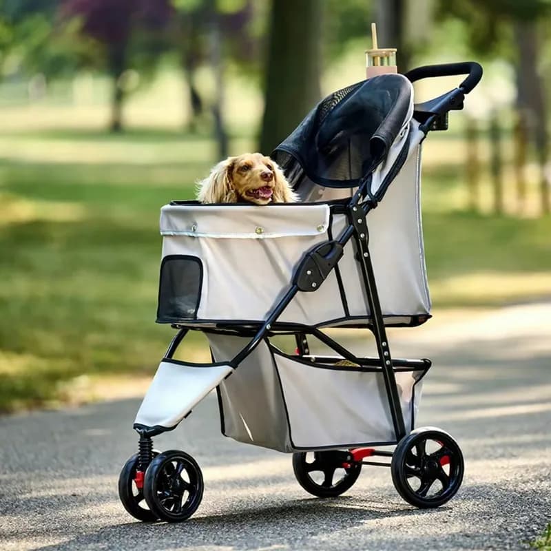 carrinho pet Table Foldable Lightweight 3 Wheels Small Medium Large Two Cat Carriers Pet Trolley Dog Stroller 360 Degree Rotatab