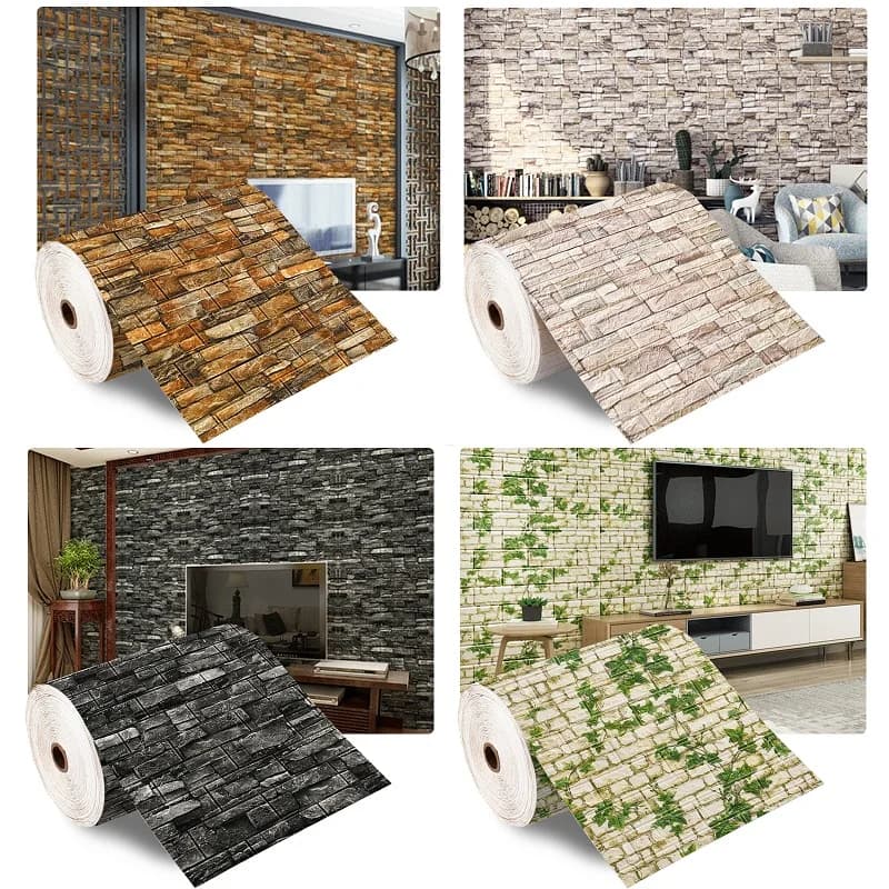 70cm * 1m 3D decorazione autoadesiva carta da parati continua impermeabile muro di mattoni adesivi soggiorno camera da letto vecchia parete decorazione della casa