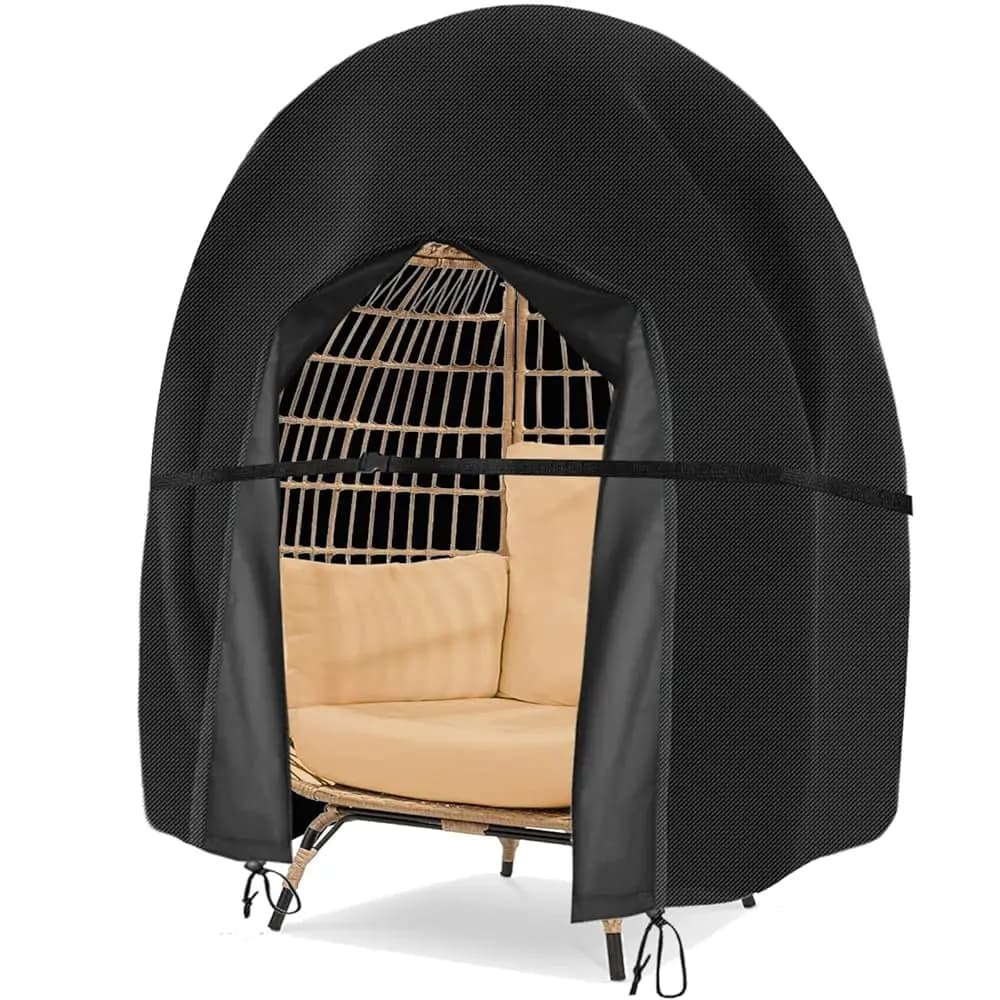 Copertura Impermeabile per Sedia a Dondolo a Forma di Uovo, Coperture Doppie per Sedie a Dondolo da Esterno 420D, Copertura per Sedia a Dondolo da Patio 91x80 Pollici