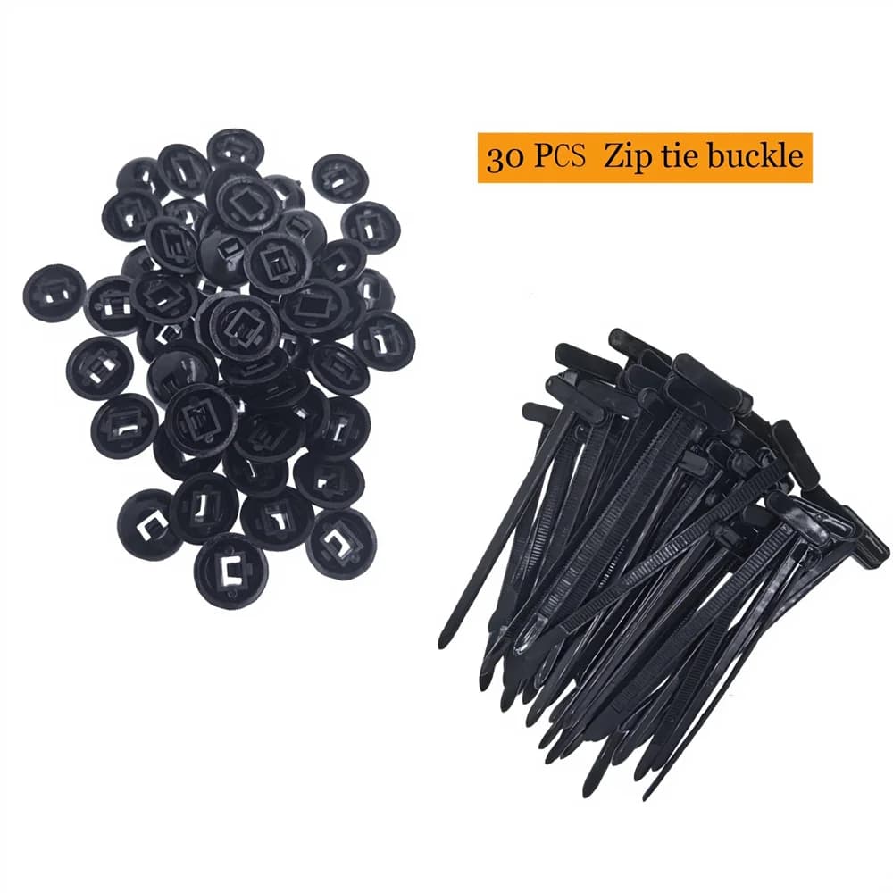 Fibbia universale per fascette in nylon, robusto supporto per fascette con design a perno e bottoni, fascette in plastica, strumento di riparazione auto