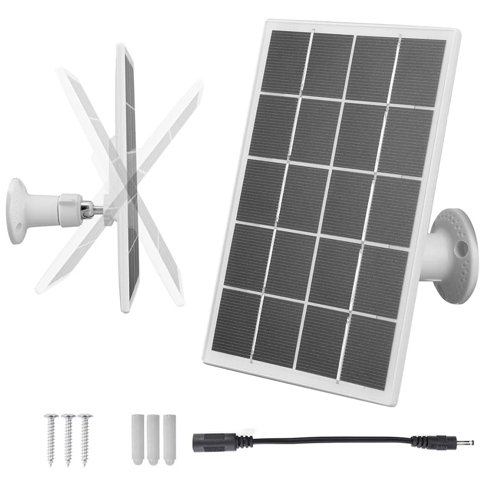 10W Solar Panel Charger with 9.8ft DC5.5mm Charging Cable Solar Panel for Ring Camera for Ring Stick Up Cam and Spotlight Cam