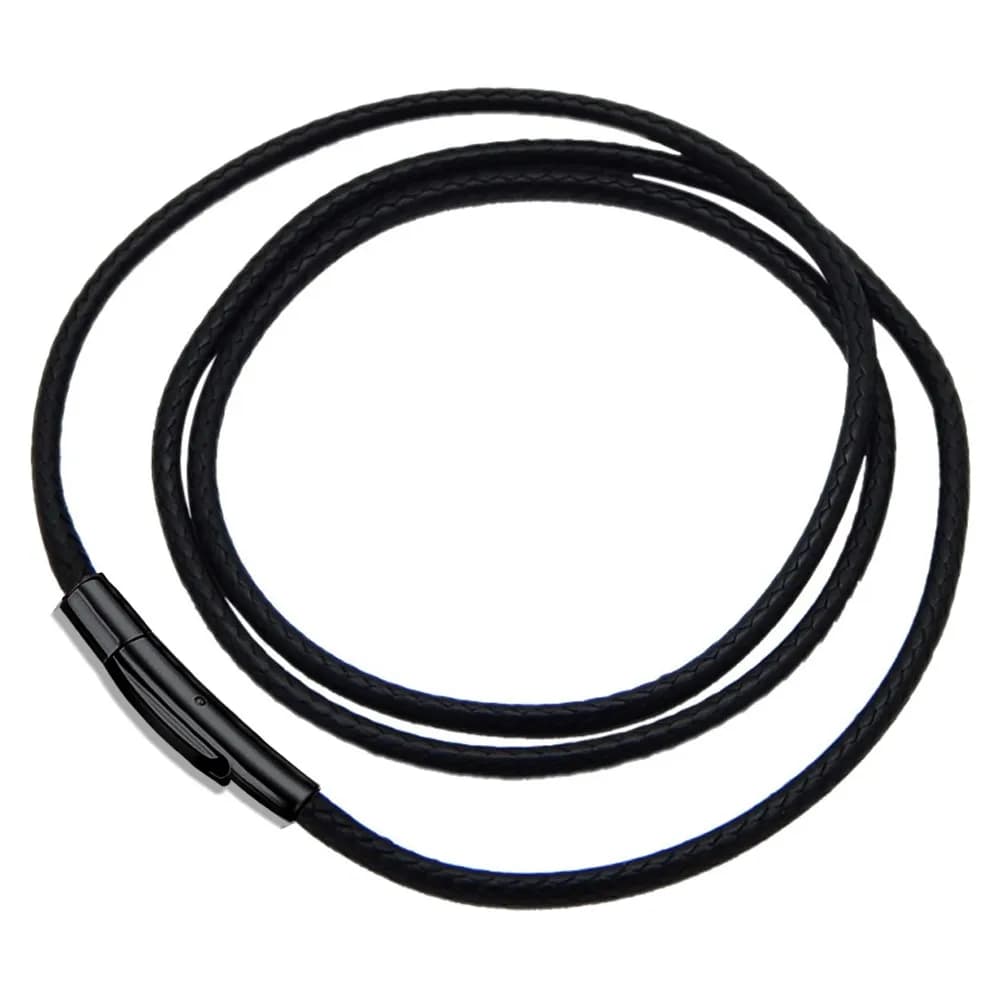 2MM/3MM 45/50/60cm Nero Impermeabile Intrecciato Cavo di Cuoio Catena di Corda di Cera Collana per Gioielli Ciondolo Regalo Uomini e Donne