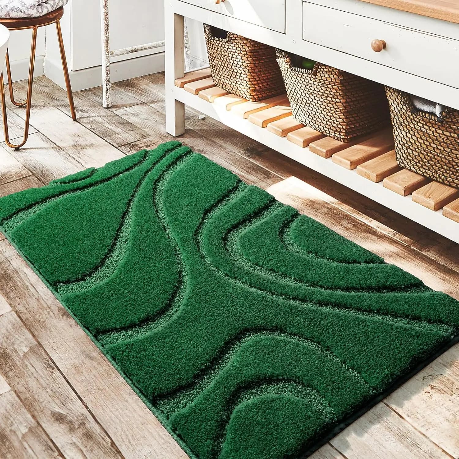 Tappetini da Bagno, Morbidi Tappeti in Microfibra Pelosa, Tappetini Antiscivolo per Pavimento del Bagno, Lavabili in Lavatrice e Assorbenti
