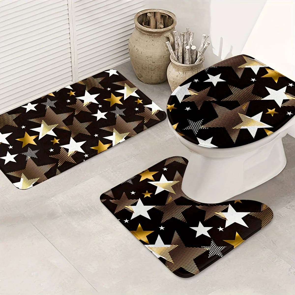 Set di tappetini da bagno con bandiera americana per il Giorno dell'Indipendenza, set di tappetini da bagno da 3 pezzi, cucina, bagno, camera da letto, antiscivolo, lavabile