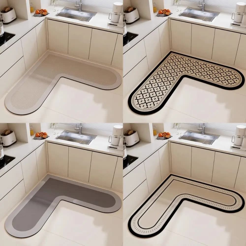 L-shaped kitchen cap, oil-resistant, absorbent, non-slip, soft and washable surface, waterproof, for home decoration
