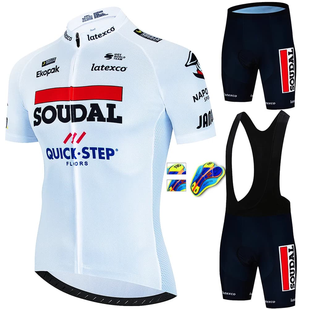 SOUDAL QUICK STEP Cycling shorts Men's Cycling shoes Men's Cycling clothing Mountain bikes Road bike clothing Men's bicycle uniform Mtb