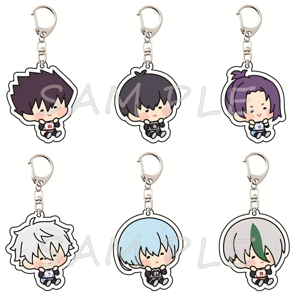 Blue Lock Cute Sitting Chibi Style 6cm Acrylic Keychains Anime Collectible Merchandise Bag Pendant Fan Gift