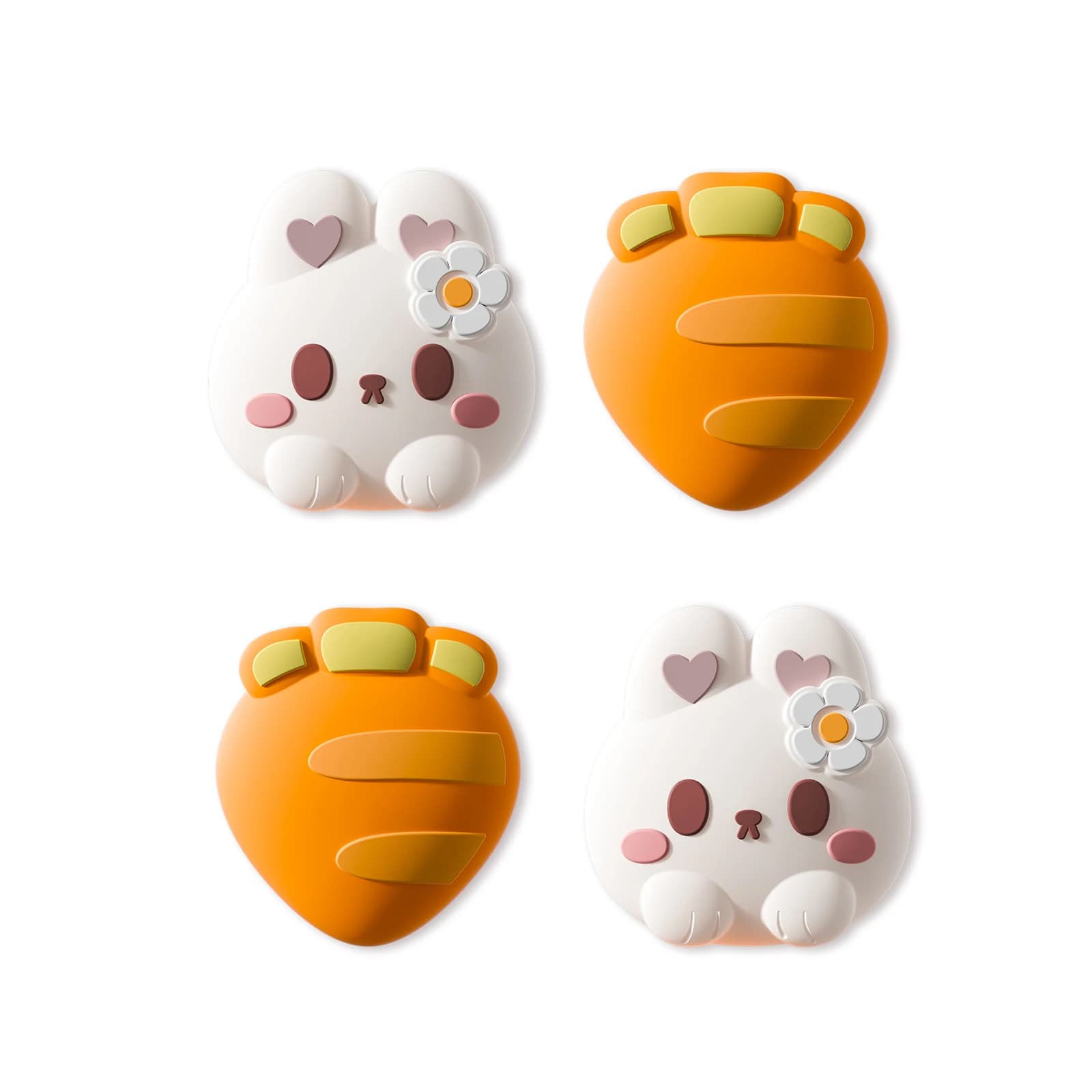 GeekShare Manopole per pollice per Switch 2 (2025), 4 pezzi Copri joystick in silicone con carota e coniglietto
