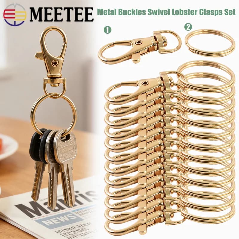 10/30/50 Pezzi Anelli a O da 25mm, Fibbie Metalliche, Moschettoni, Ganci a Scatto, Ganci Girevoli per Collari per Cani, Accessori Fai-da-te