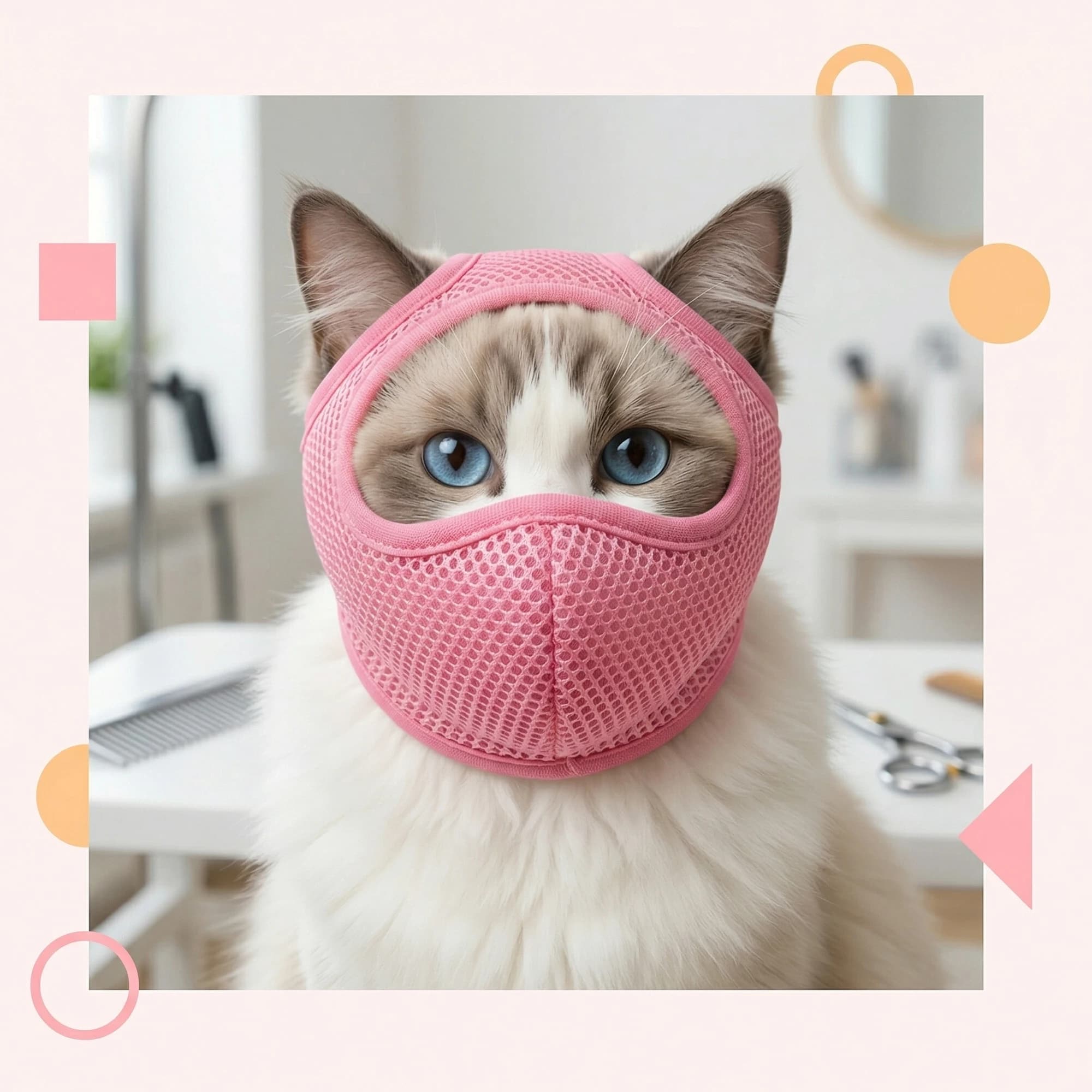 Cat Muzzle Set Nail Clipping Take Bath Anti Cat Paw Bite-proof Light And Thin Breathable Face Mask Clean Assistant Supplies