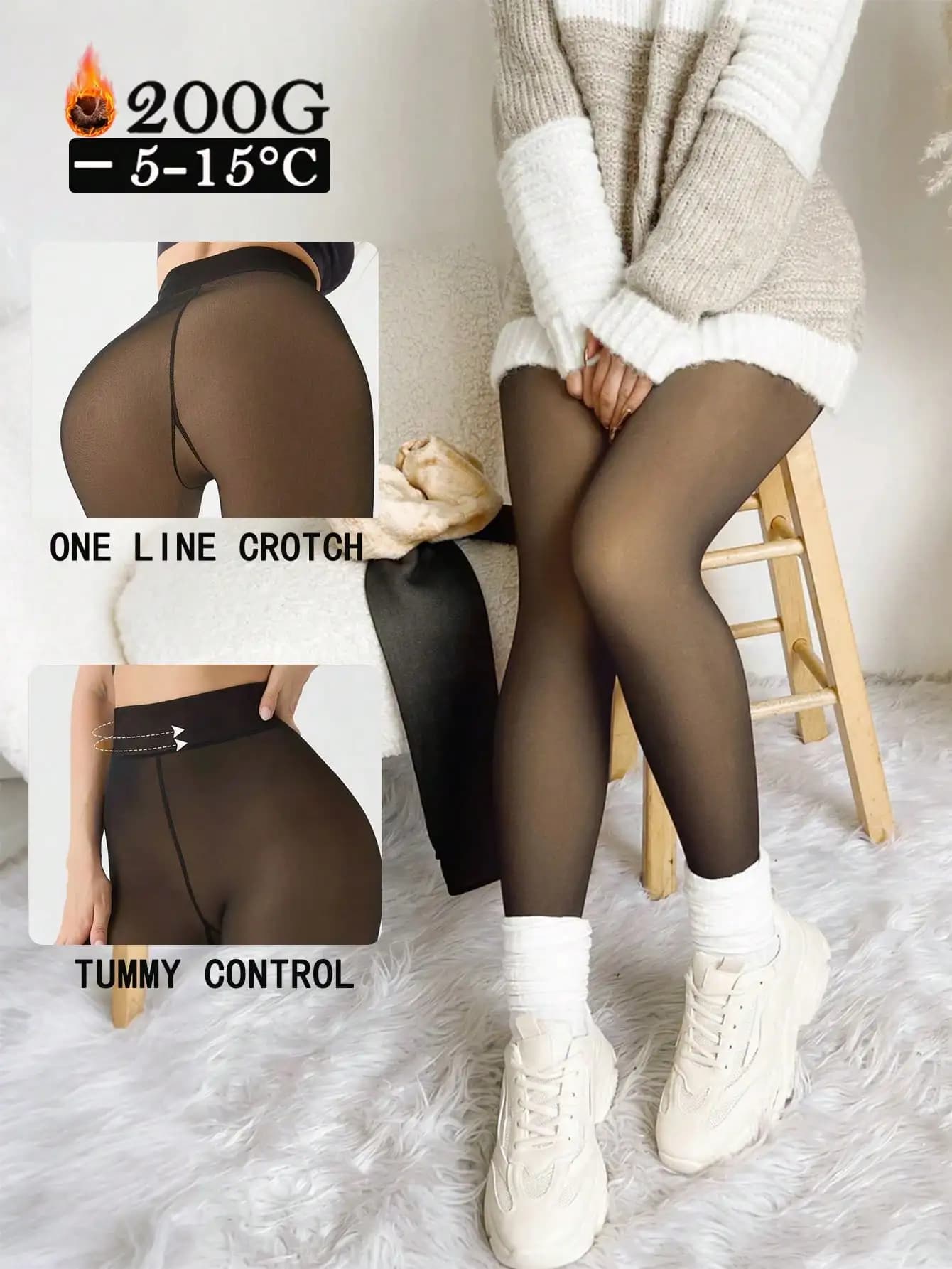Women's Thermal Collants Ideal for Winter, Sexy and Transparent, Leggings in various colors