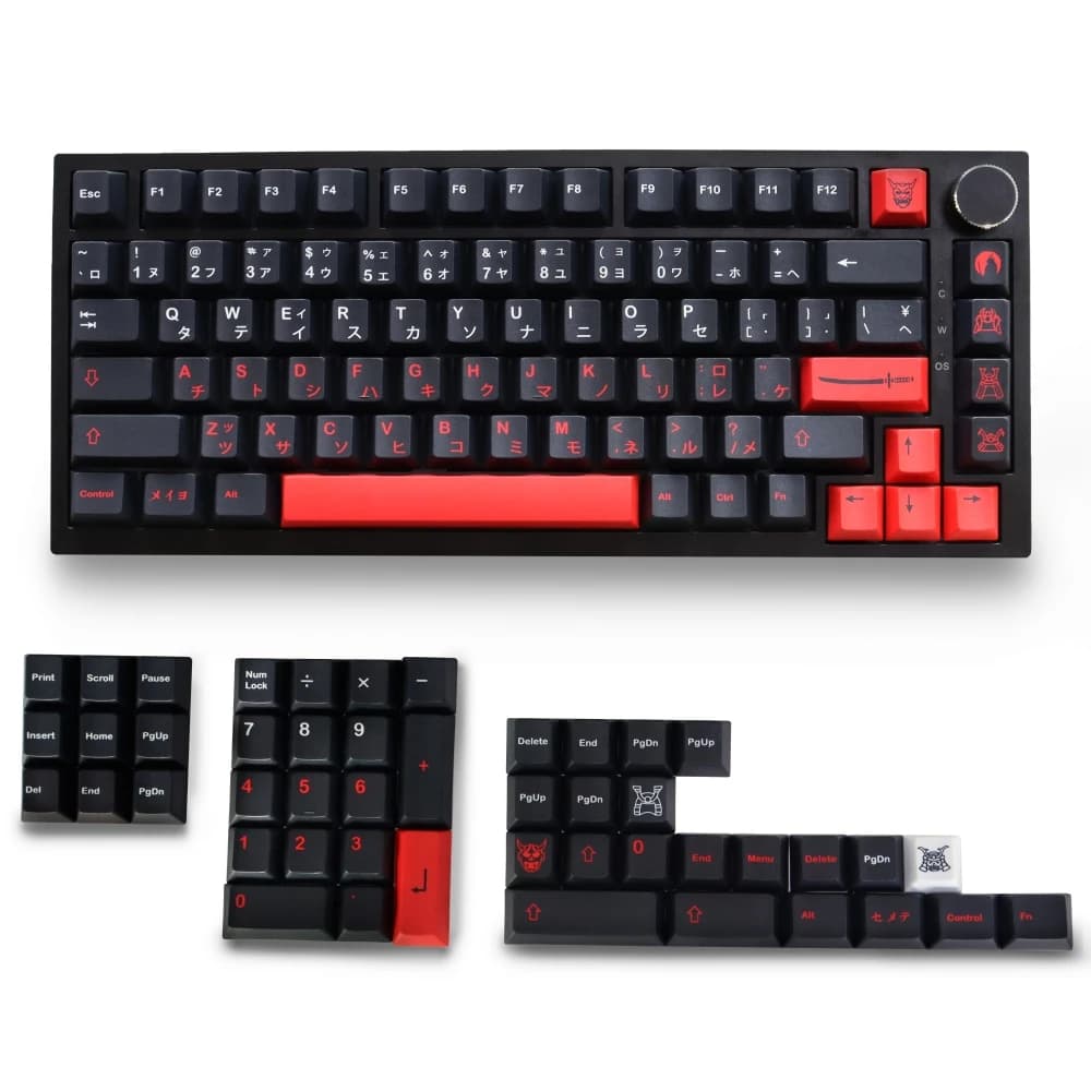 Copritasti Bushido Japanese Material PBT durable 129 keys Profile Cherry Dye-Sub for mechanical keyboard with switch 61/87/104/108 Mx