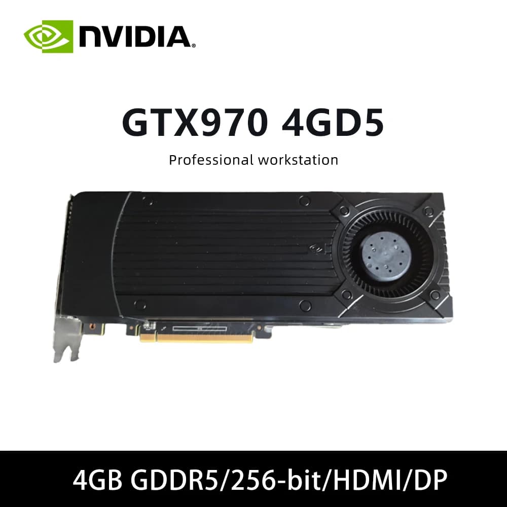 GTX 970 4G GPU GTX 970 4GB D5 DP CRAD VGA Graphics Card Support 4GB GDDR5 256bit PCI-E 3.0 HDMI DP DVI 8pin for Desktop PC Compu