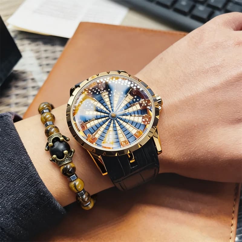 Orologio di Lusso Royal Knight per Uomo e Donna, Quadrante Unico a Teschio, Cinturino in Pelle, Orologio da Uomo Impermeabile, Regalo Elegante e Casual per il Business