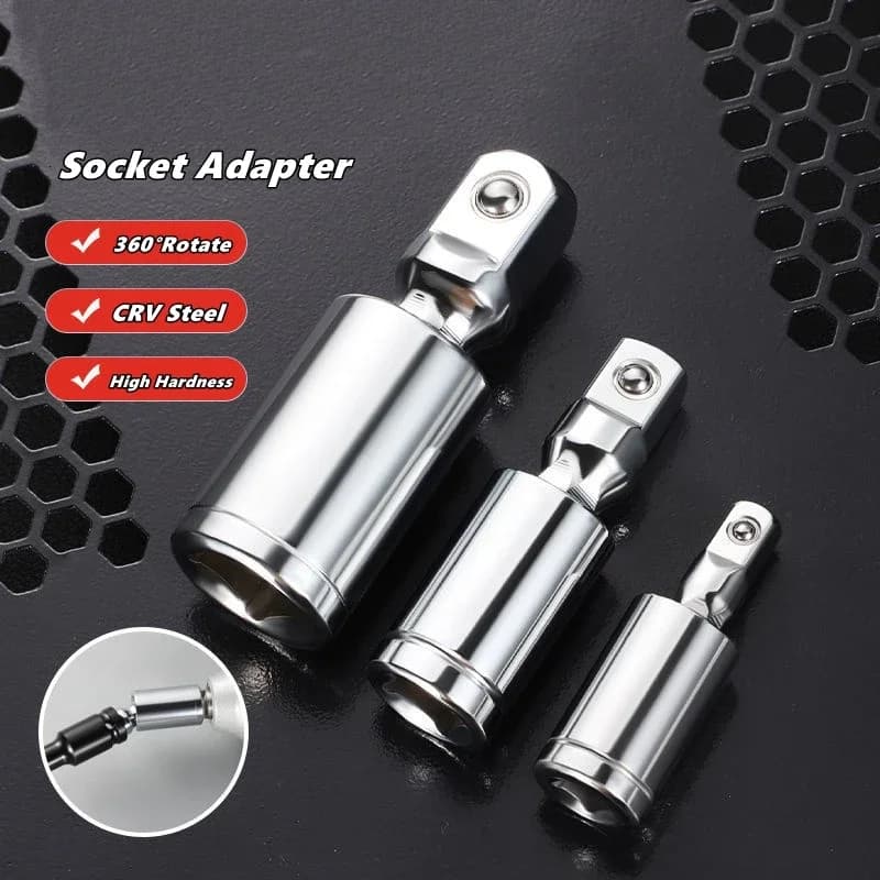 1/4 "3/8" 1/2 "Set di giunti universali Adattatore per presa per barra di prolunga angolare a cricchetto Utensili per presa adattatore pieghevole manuale e pneumatico