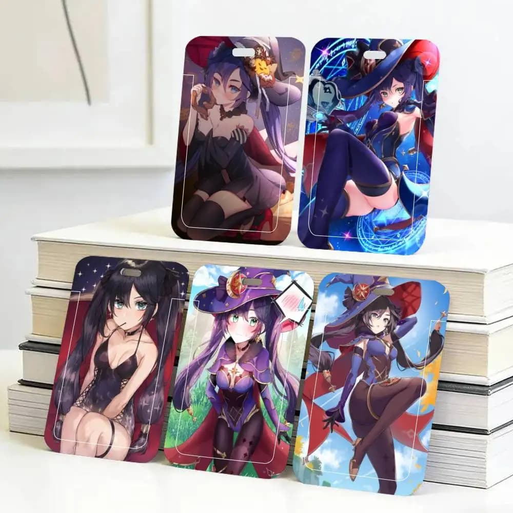 Porta Badge Genshin Impact Mona con Cordino, Portachiavi e Porta Carte di Lavoro - Regalo Perfetto
