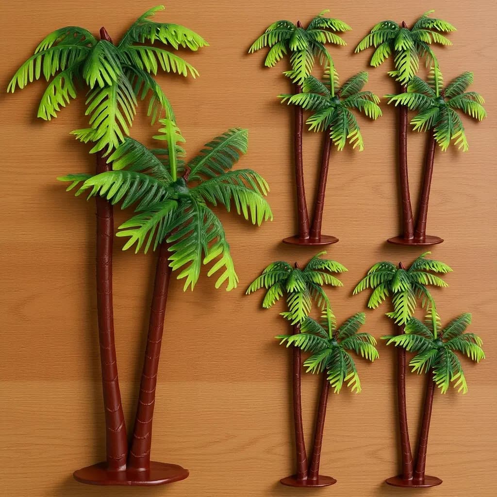 5Pcs Artificial Coconut Palm Trees Realistic Aquarium Decorations Fish Tank Plants Micro Landscape Tree Decor Palm Trees Decor