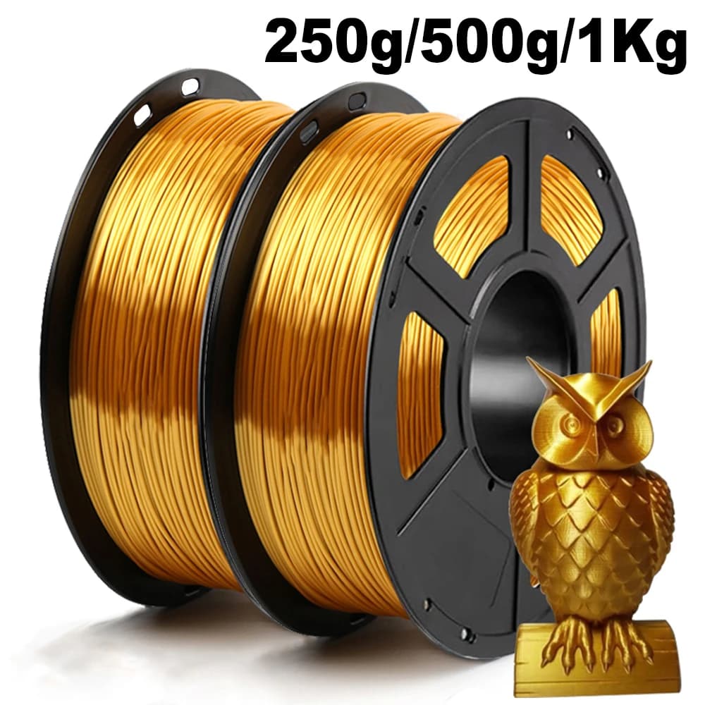 250g/500g/1Kg PLA Gold Silk 3D Printer Filament 1.75mm 3D Printer Material Pla Gold Silk Filament Filo Vacuum Packing