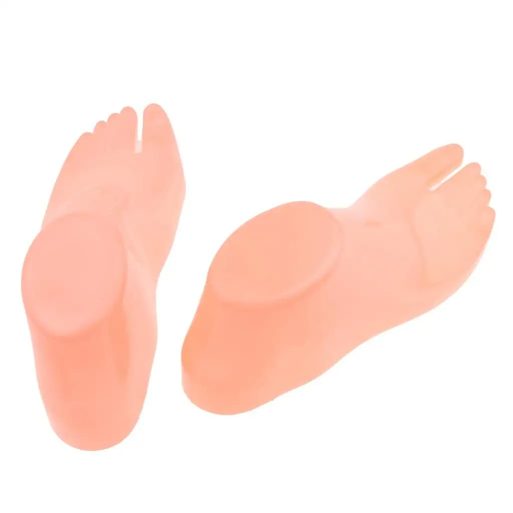 2X Manichino per piedi a grandezza naturale Display portatile per calzini e scarpe